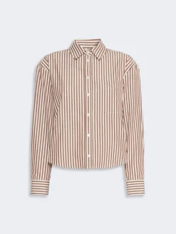 Cotton poplin shirt - TERRA COTTA