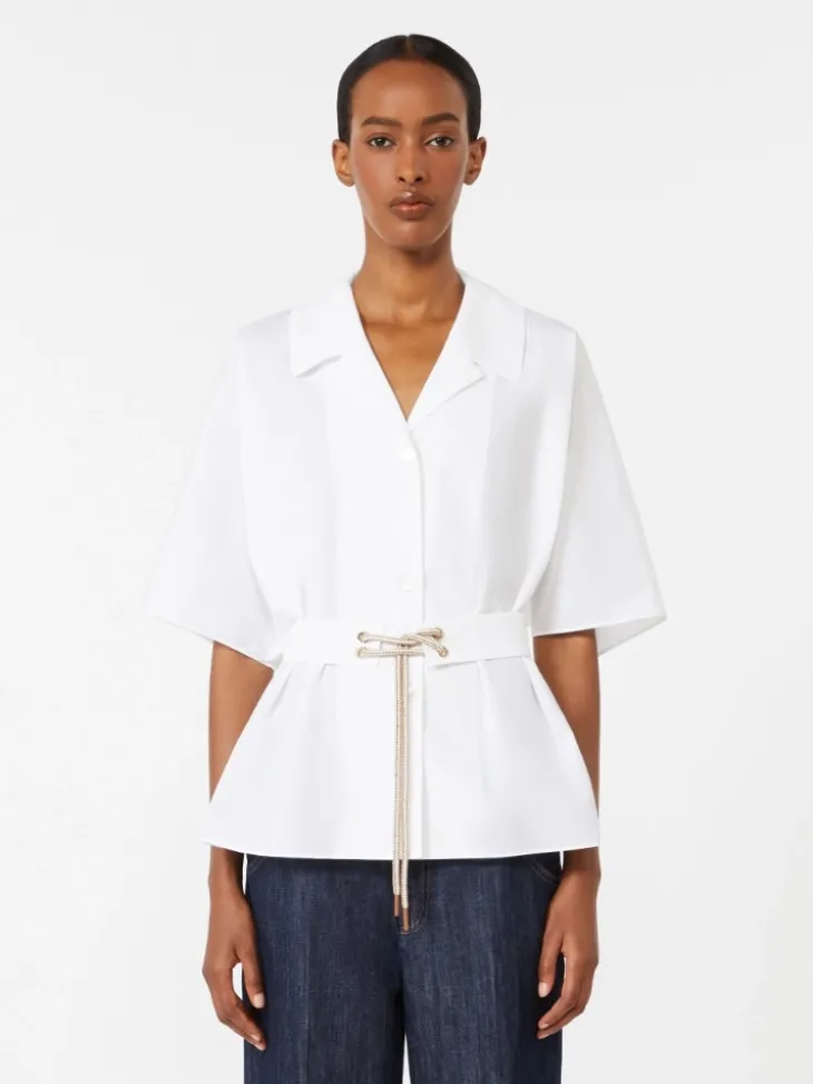 Cotton poplin shirt - WHITE