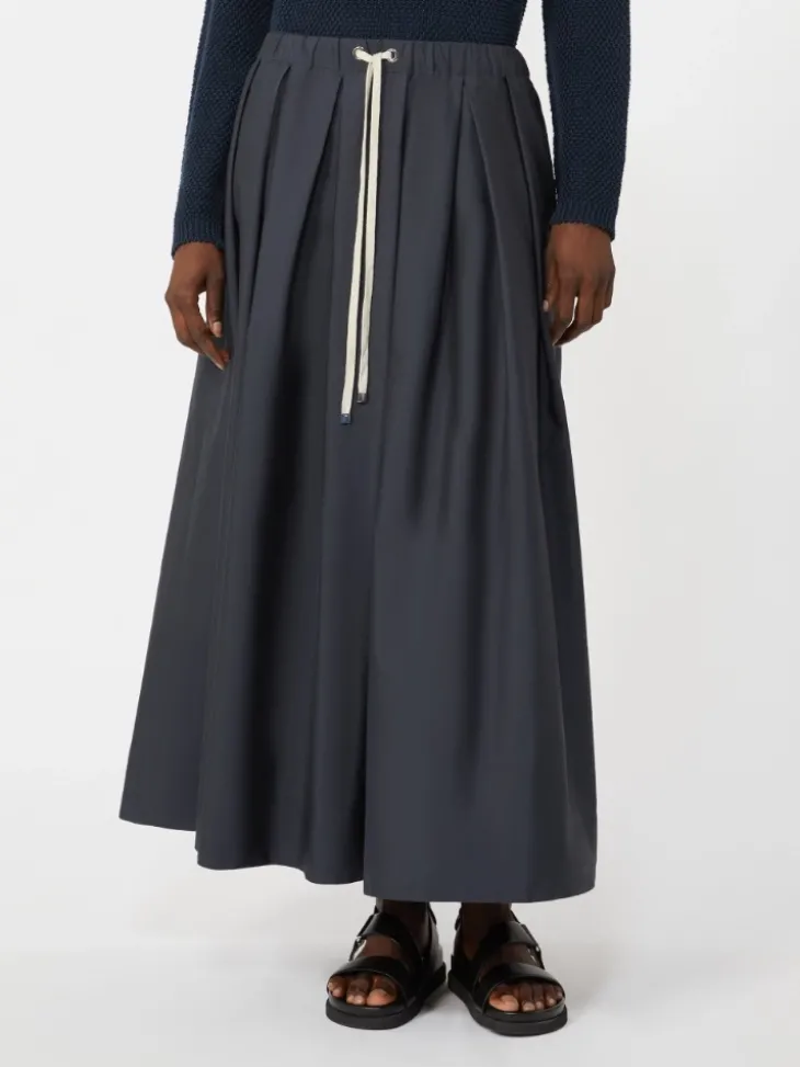 Cotton poplin skirt - ULTRAMARINE