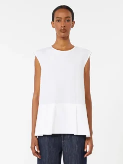 Cotton poplin top - WHITE