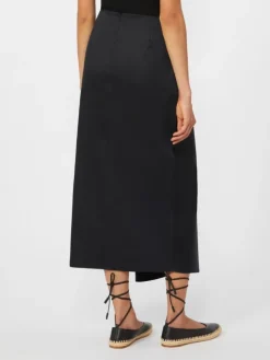 Cotton satin skirt - BLACK