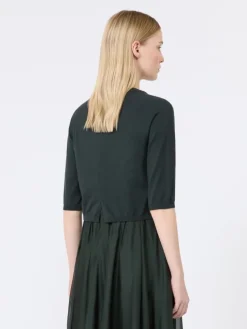 Cotton, silk and cashmere shrug - DARK GREEN