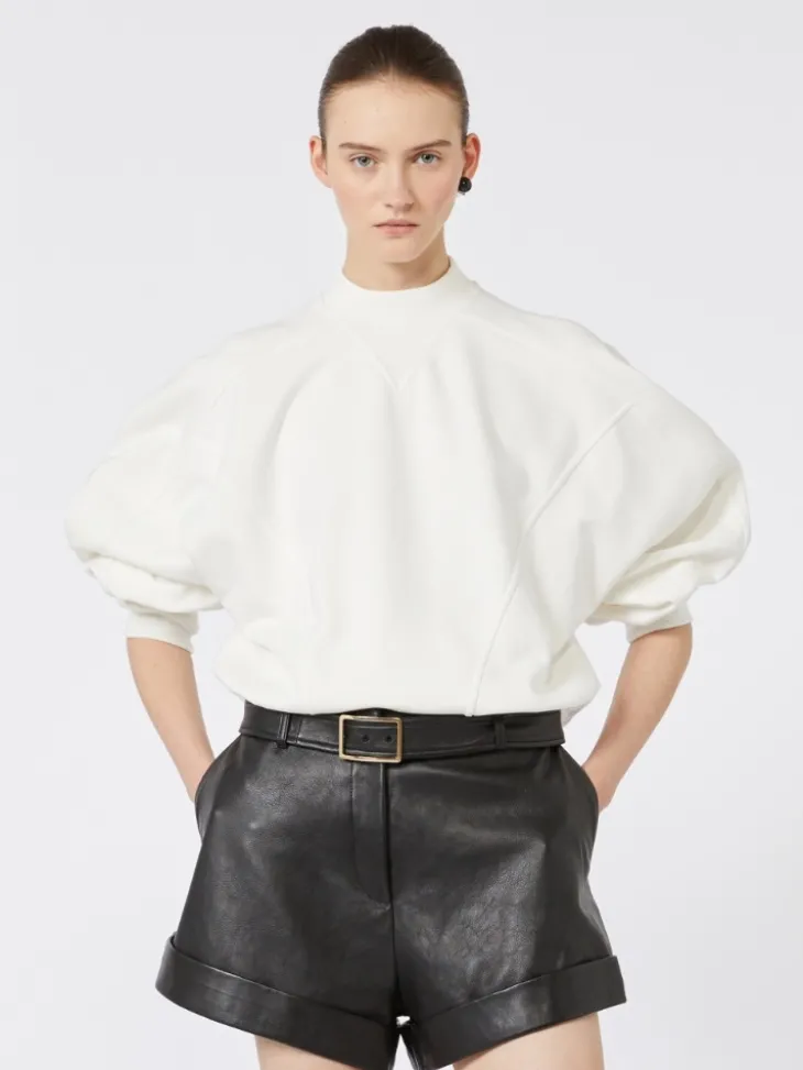 Cotton stretch sweatshirt - IVORY