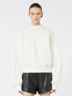 Cotton stretch sweatshirt - IVORY