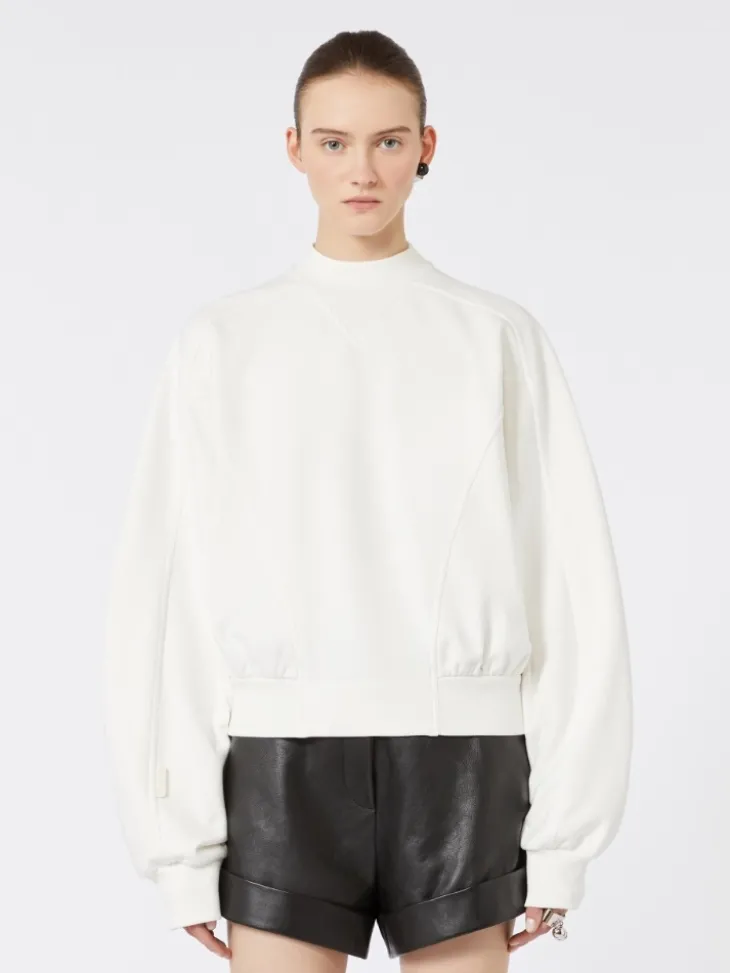 Cotton stretch sweatshirt - IVORY