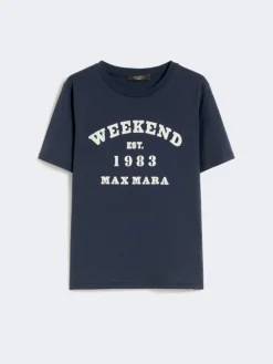 Cotton T-shirt with graphic print - NAVY