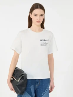 Cotton T-shirt with graphic print - WHITE