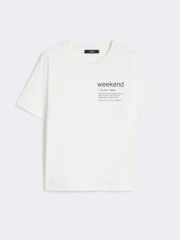 Cotton T-shirt with graphic print - WHITE