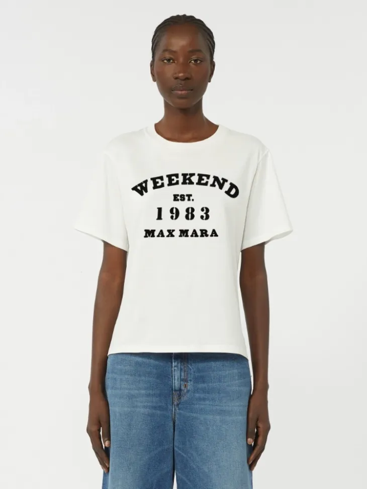 Cotton T-shirt with graphic print - WHITE