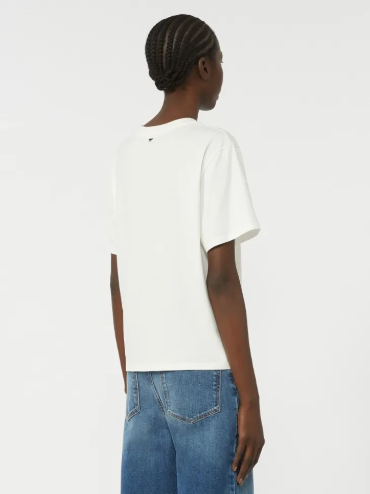 Cotton T-shirt with graphic print - WHITE