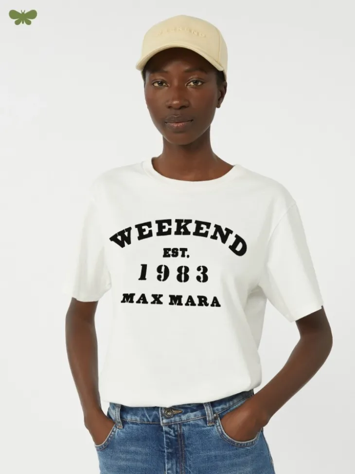 Cotton T-shirt with graphic print - WHITE
