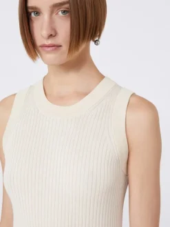 Cotton vest top - ECRU