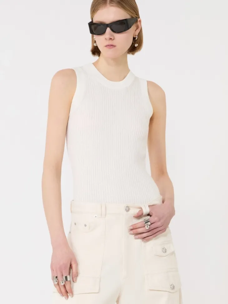 Cotton vest top - WHITE