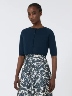 Cotton yarn shrug - ULTRAMARINE