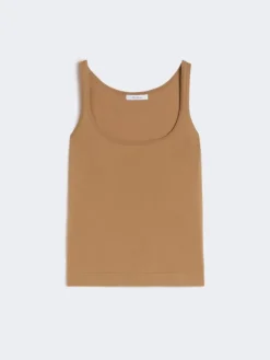 Cotton yarn sleeveless jumper - DESERT