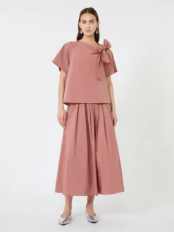 Cotton-blend taffeta blouse - TERRA COTTA