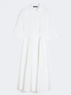Cotton-poplin midi shirt dress - WHITE
