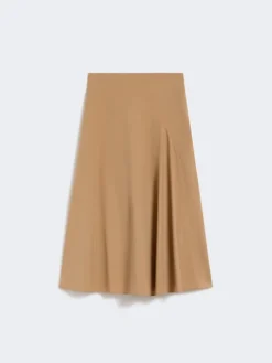 Cotton-poplin skirt - TOBACCO