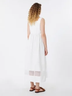 Cotton-poplin sleeveless dress - WHITE