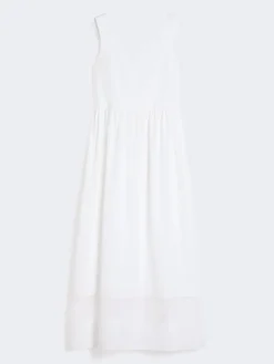Cotton-poplin sleeveless dress - WHITE