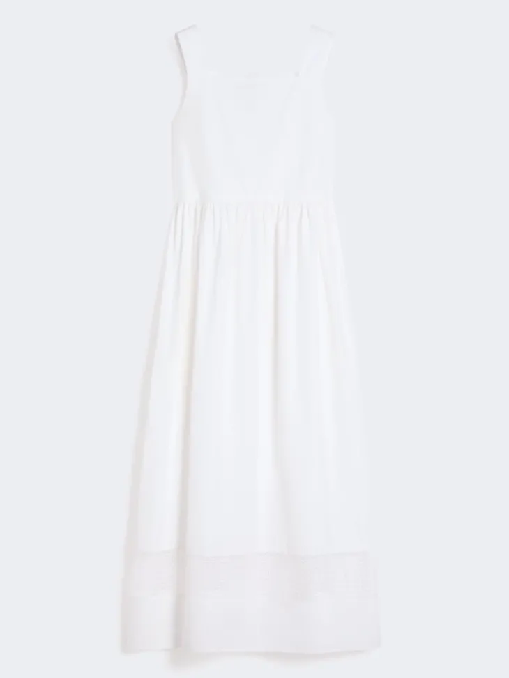 Cotton-poplin sleeveless dress - WHITE