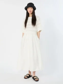 Crochet cotton sweater - IVORY