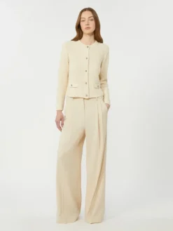 Cropped cotton cardigan - ECRU