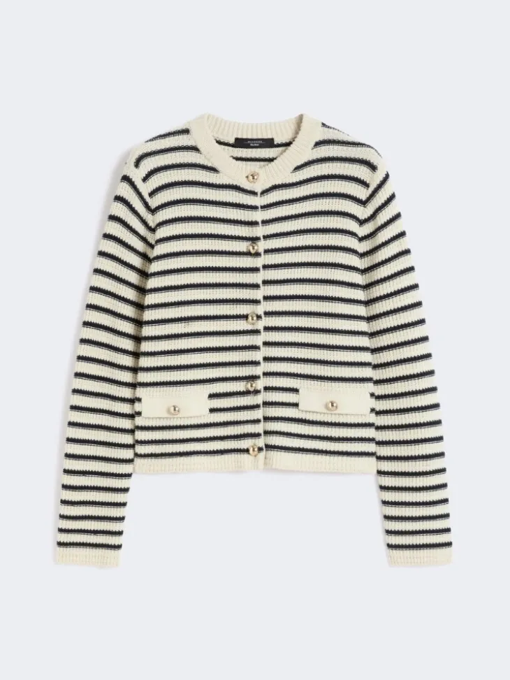 Cropped cotton cardigan - NAVY