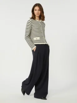 Cropped cotton cardigan - NAVY