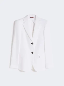Double cotton crêpe blazer - WHITE