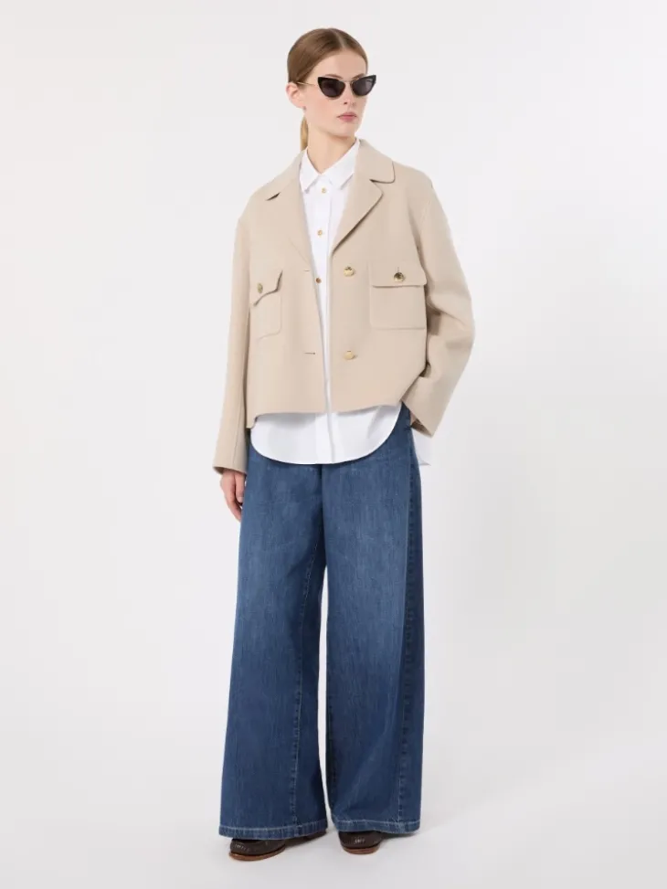 Double wool drap jacket - BEIGE