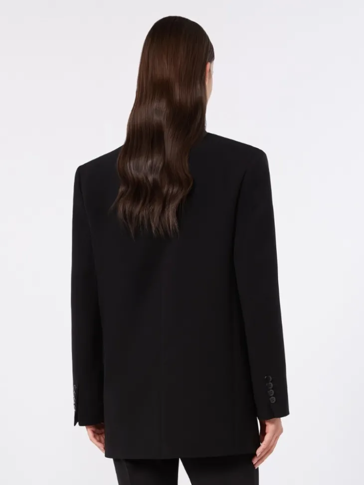 Double-breasted cady jacket - BLACK