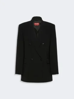 Double-breasted cady jacket - BLACK