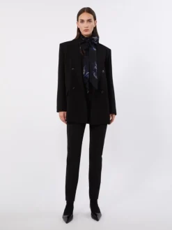 Double-breasted cady jacket - BLACK