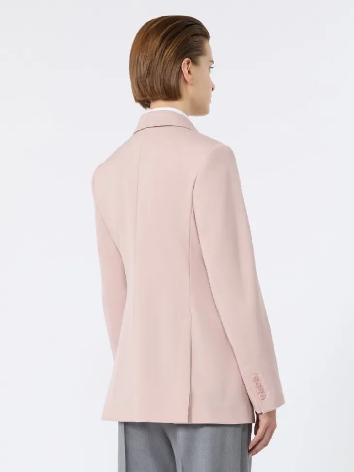 Double-breasted comfortable wool blazer - PINK