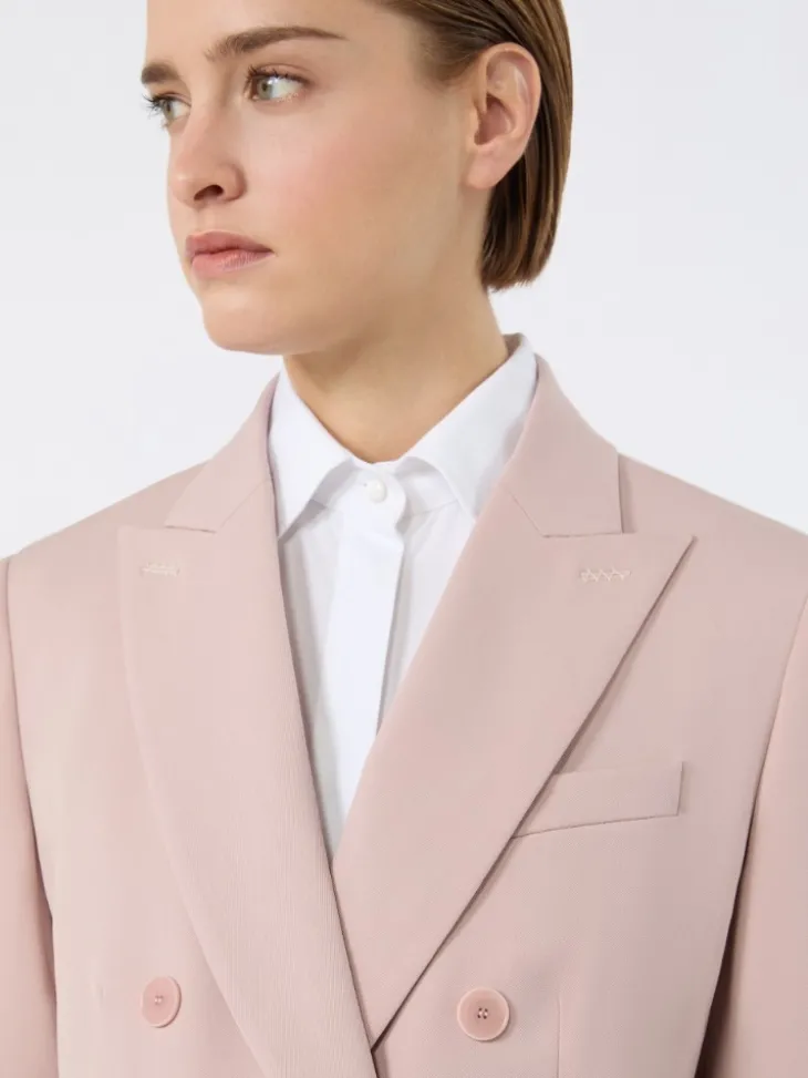 Double-breasted comfortable wool blazer - PINK