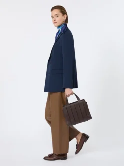 Double-breasted comfortable wool blazer - CHINA BLUE