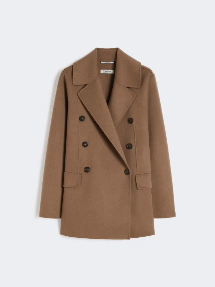 Double-breasted double-faced wool jacket - CAMEL
