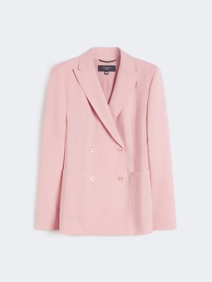 Double-breasted stretch wool blazer - ANTIQUE ROSE