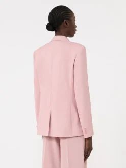 Double-breasted stretch wool blazer - ANTIQUE ROSE