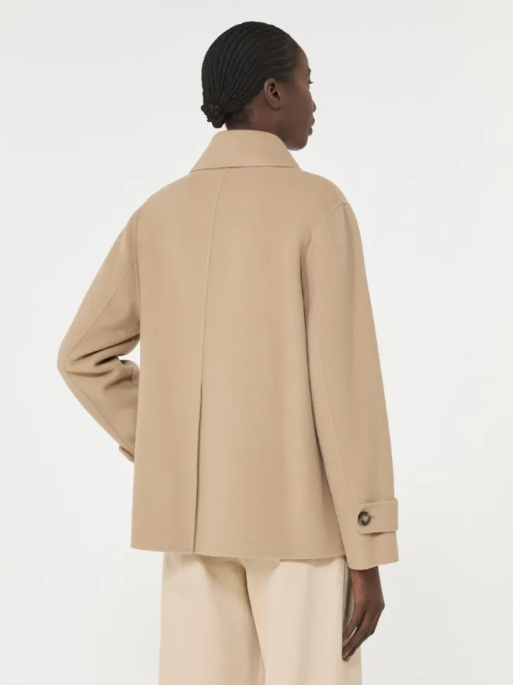 Double-breasted wool-blend pea coat - CAMEL