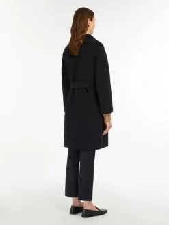 Double-faced wool robe coat - MIDNIGHTBLUE
