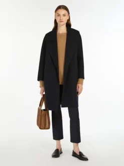 Double-faced wool robe coat - MIDNIGHTBLUE