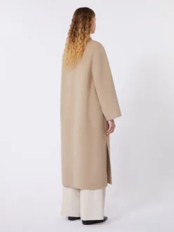 Double-faced wool-blend coat - CAMEL
