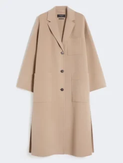 Double-faced wool-blend coat - CAMEL