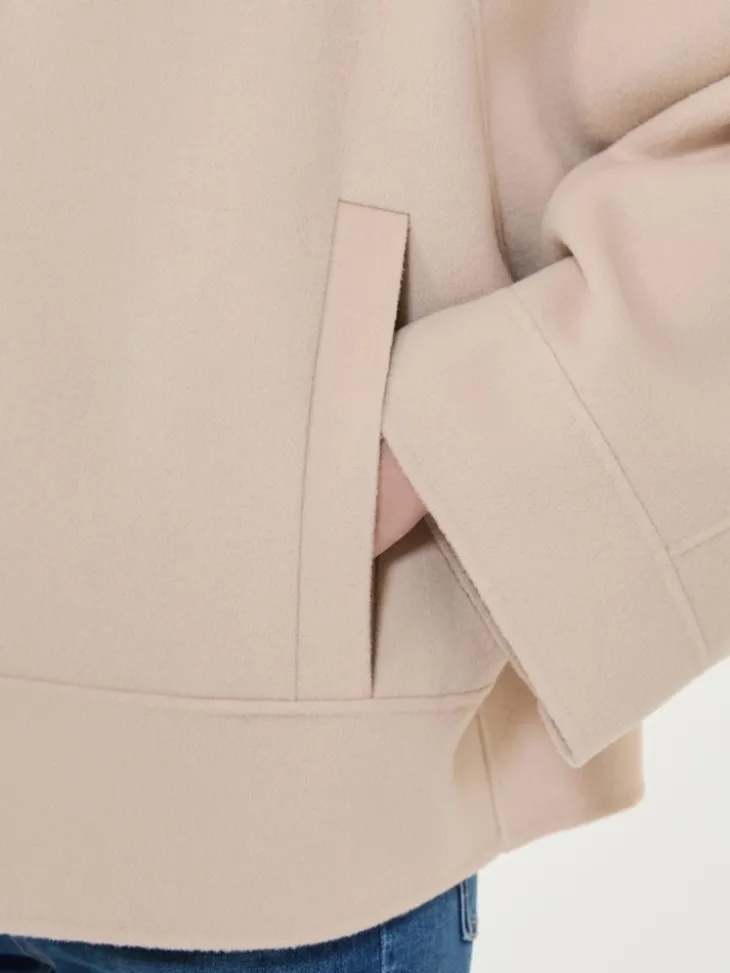Double-faced wool-blend coat - SAND