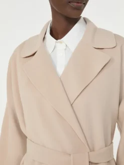 Double-Faced wool-blend robe coat - SAND