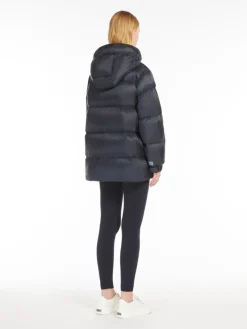 Down jacket in water-repellent canvas - MIDNIGHTBLUE