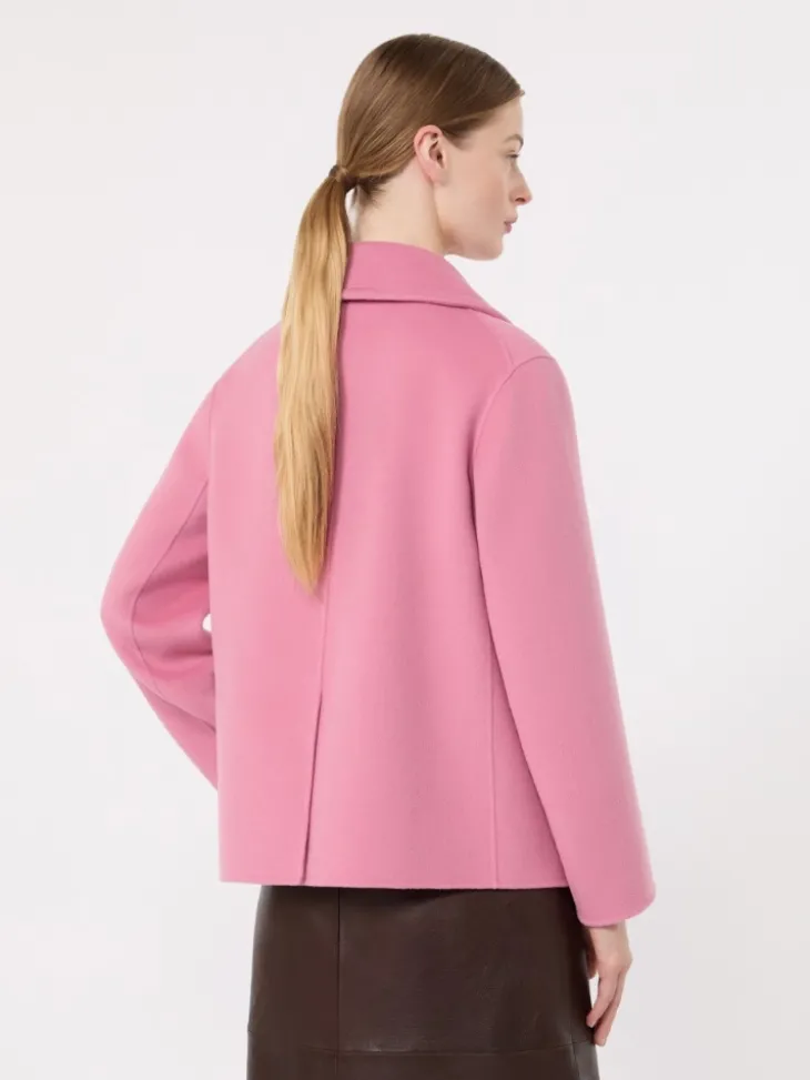 Drap wool single-breasted jacket - PINK