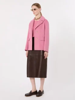 Drap wool single-breasted jacket - PINK